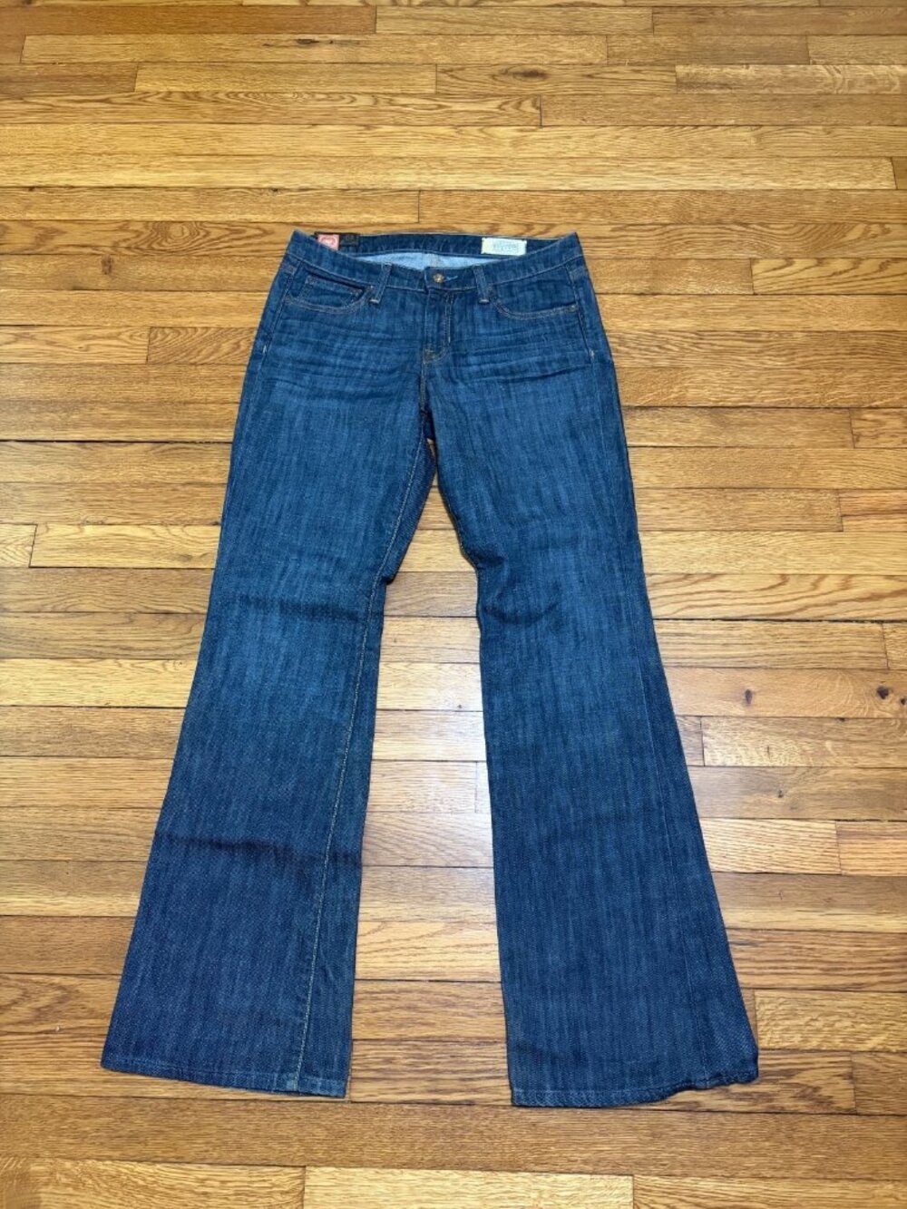 Gap 1969 Womens Flare Jeans Size 6 6R Blue Dark Stretch Cotton Denim Mid Rise